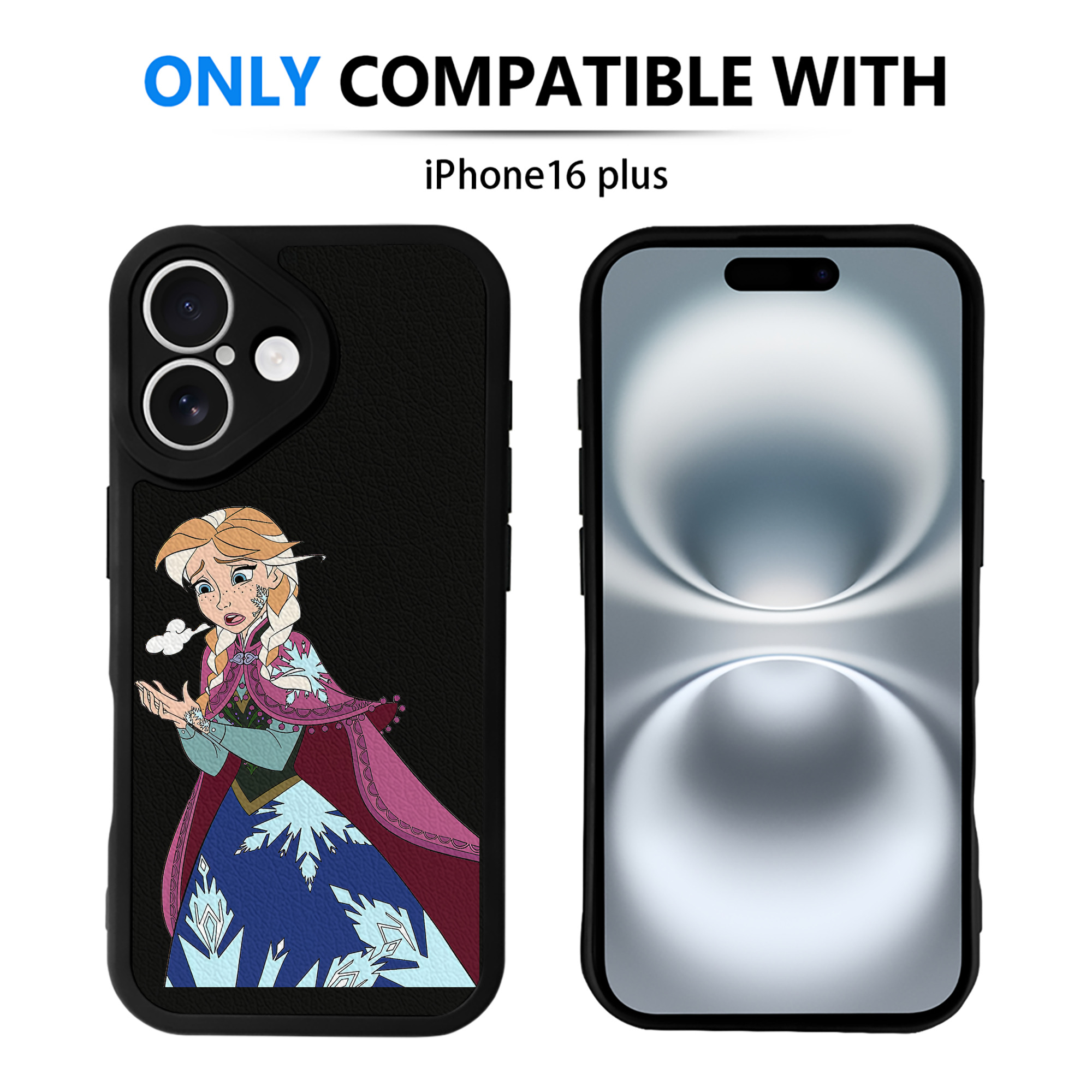 （画像用） アナと雪の女王 アンナ エルサ Frozen Anna Elsa 【iPhone 16シリーズ対応】シリコンスマホケース（レザー調） 材質：シリコン